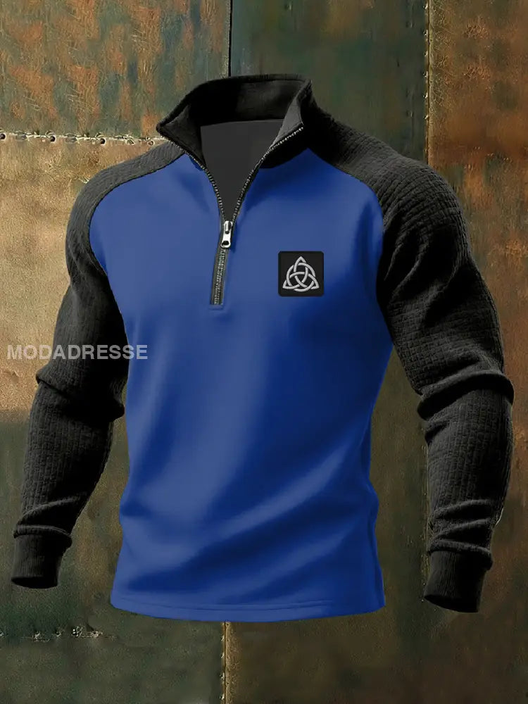 Retro Viking Print Casual Sweatshirt som bild / S