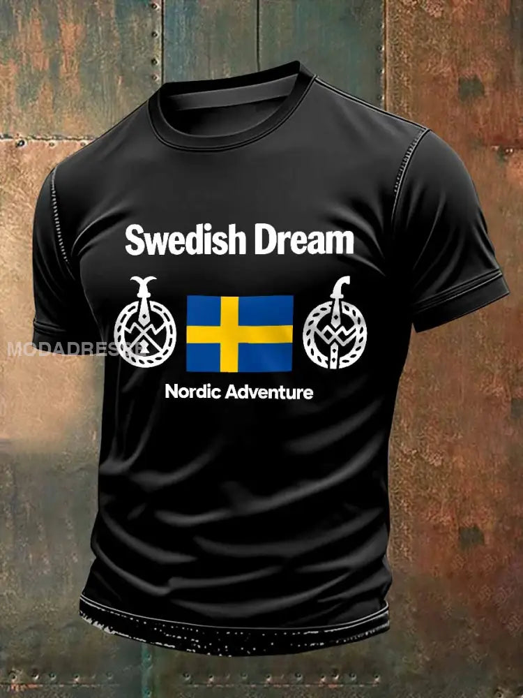 Retrotryckt Casual T-shirt För Män som bild / S