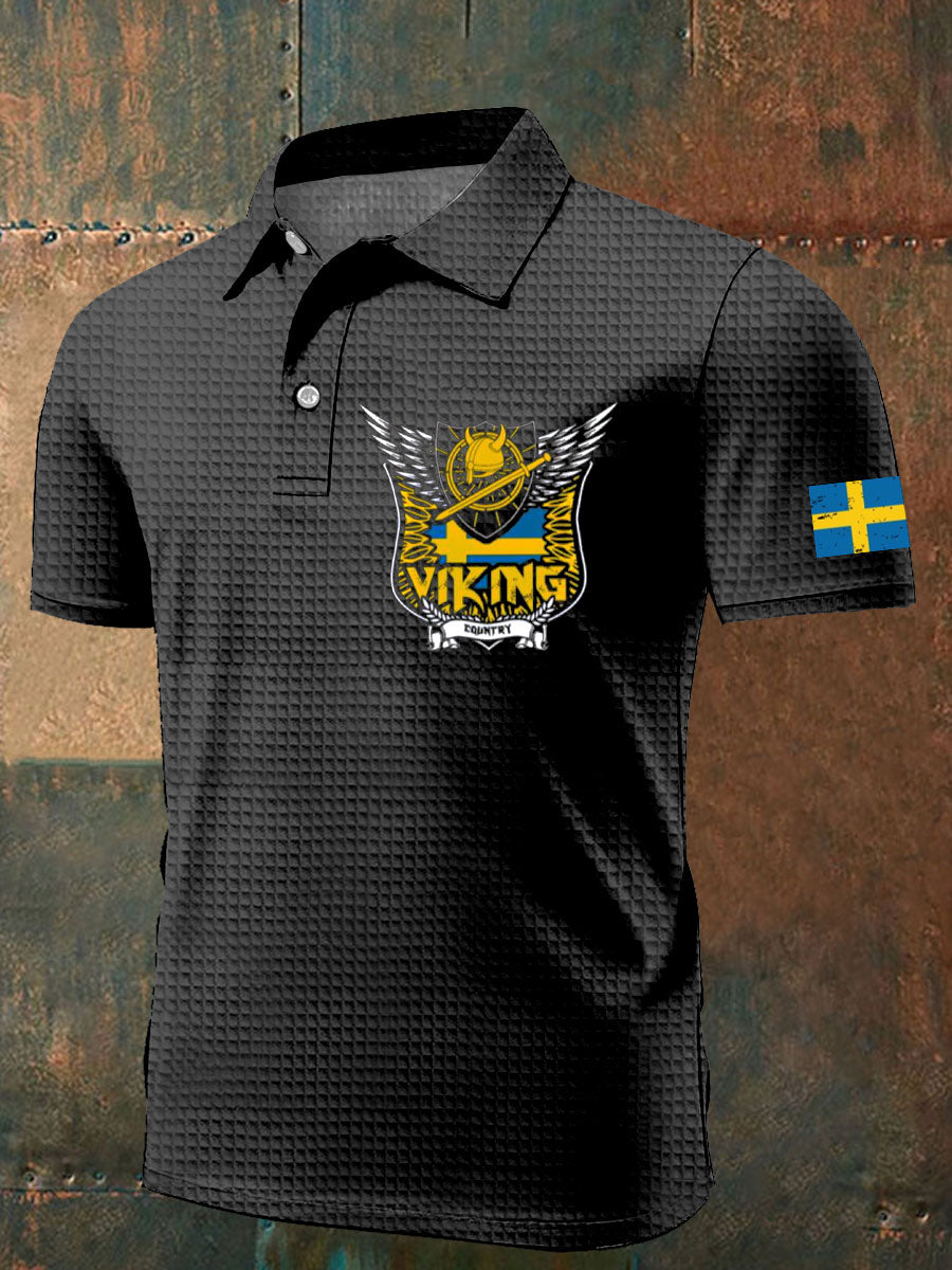 Mäns Sveriges flagga tryckta Casual Tops