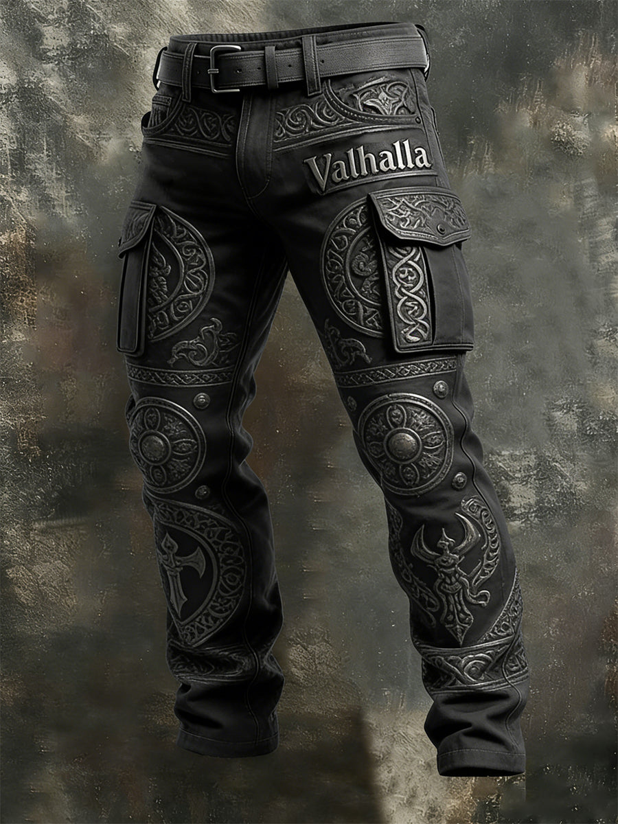 Valhalla-overaller i vikingastil herrbyxor