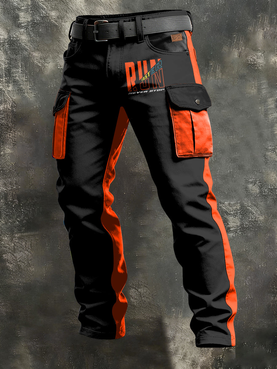 Herrar Retro Semester Affär Konsttryck Avslappnad Arbetsoverall Bynbyxor