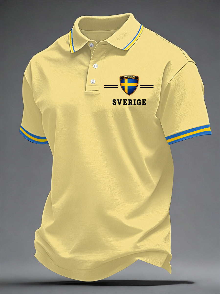 Herrkonsttryck på svenska avslappnad topp