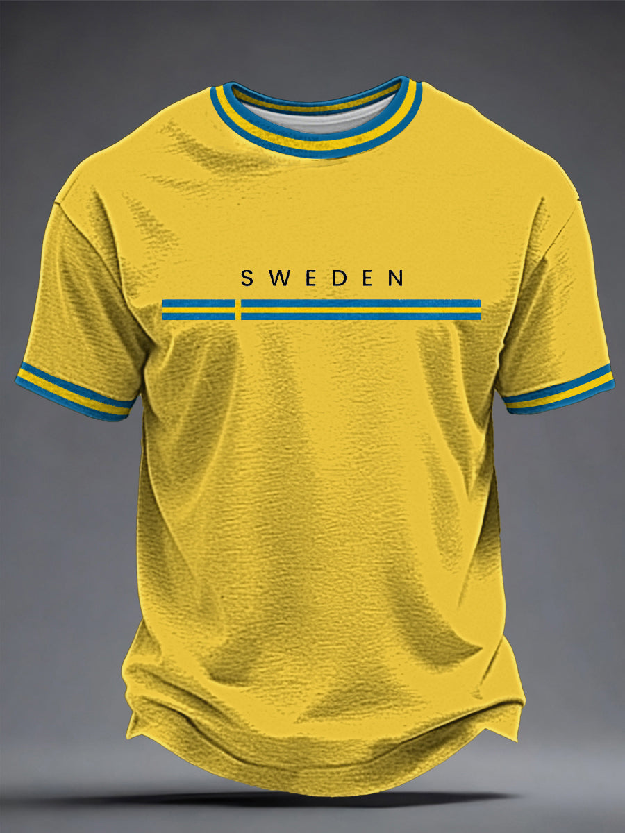 Mäns svensk konst Tryckt T-shirt