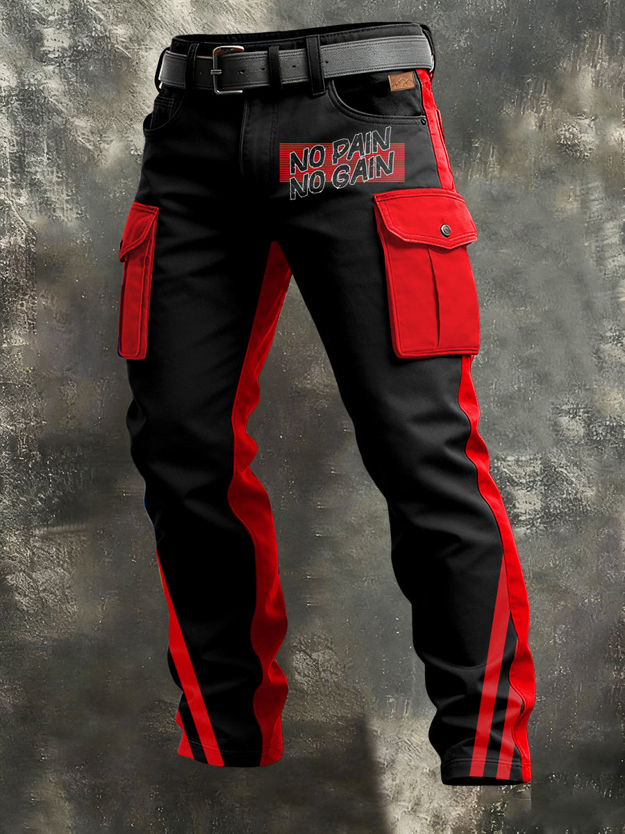 Herrar Retro Semester Affär Konsttryck Avslappnad Arbetsoverall Bynbyxor