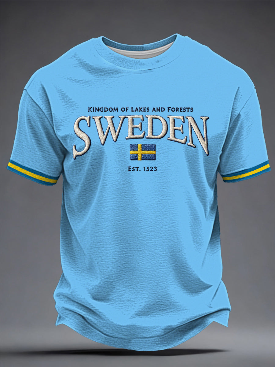 Herrtröja med svensk konsttryck