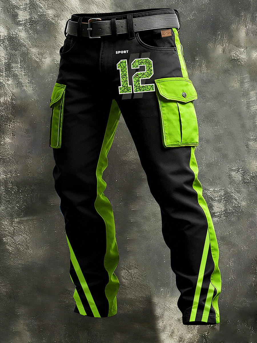 Herrar Retro Semester Affär Konsttryck Avslappnad Arbetströja Byxor