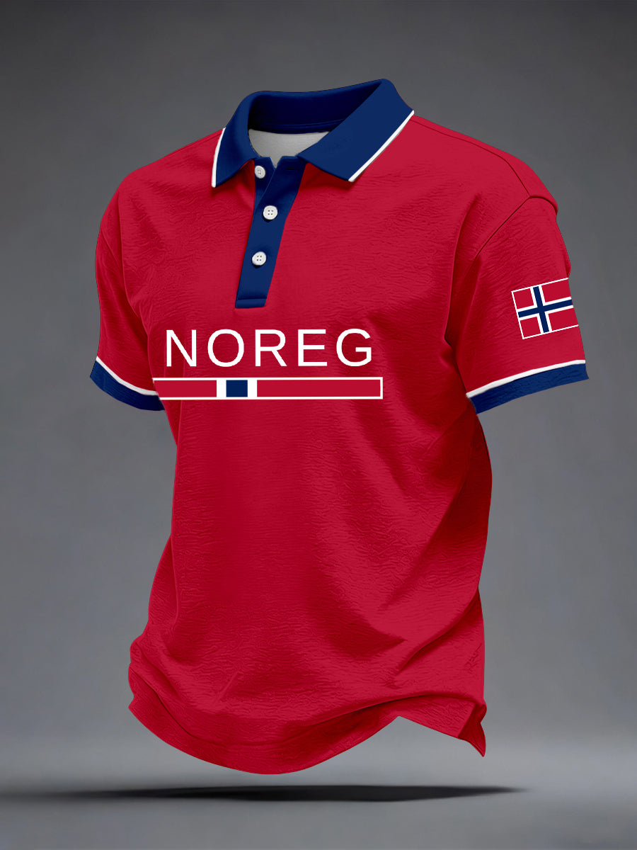 Herrers Norge-polo-T-skjorte