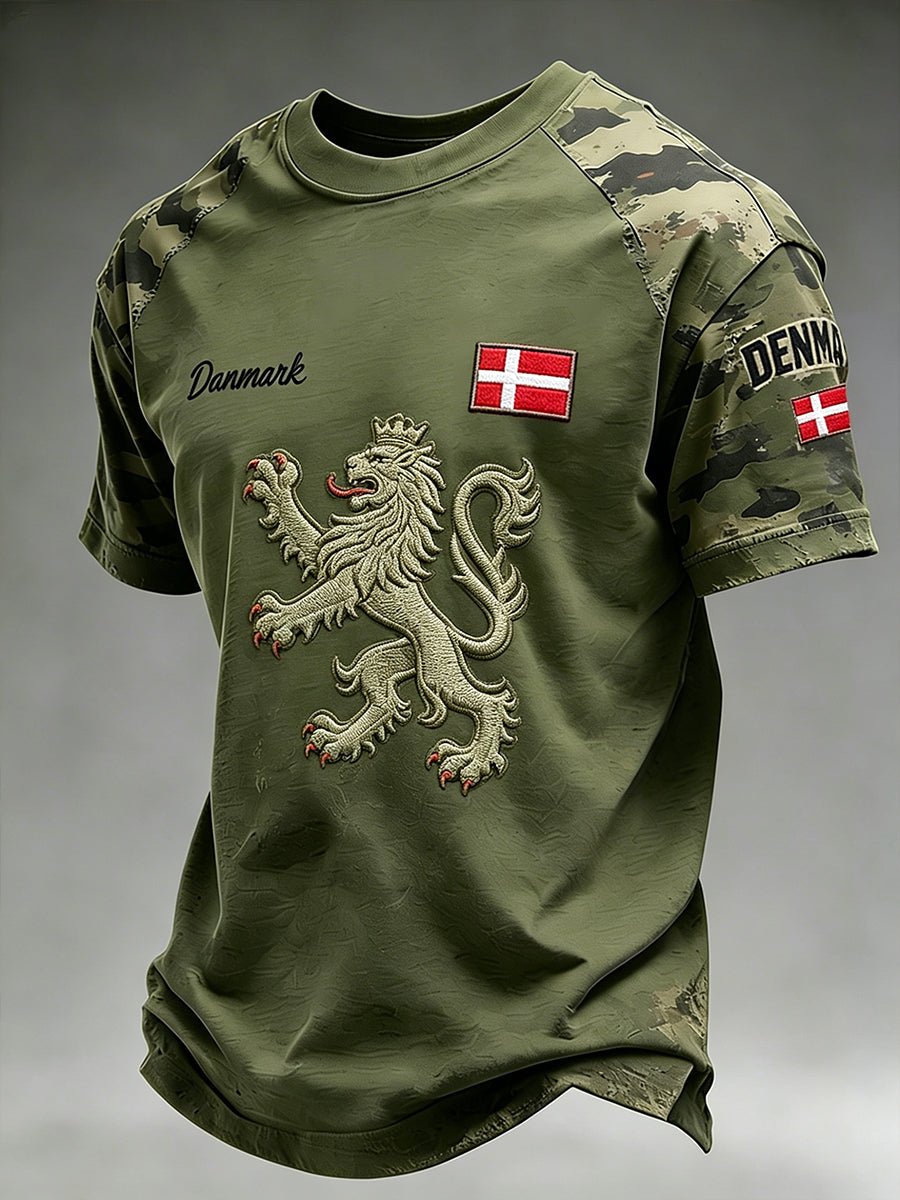 Mænds bekymret camouflage Print T-shirt
