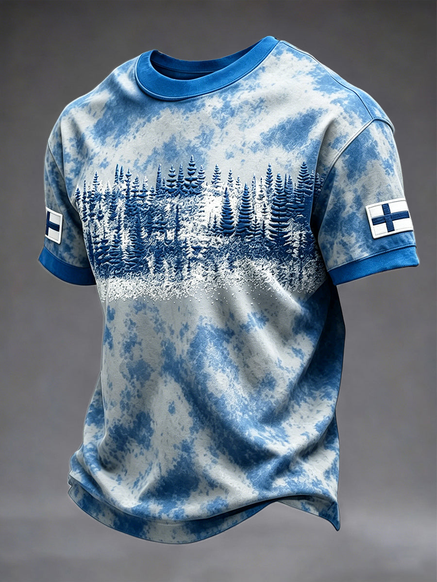 Miesten suomalainen metsäpaita Casual T-paia