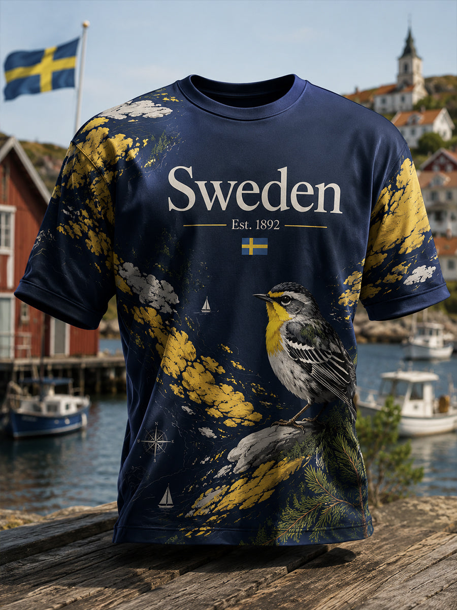 Herrens svenska naturkonst Skriv ut T-shirt