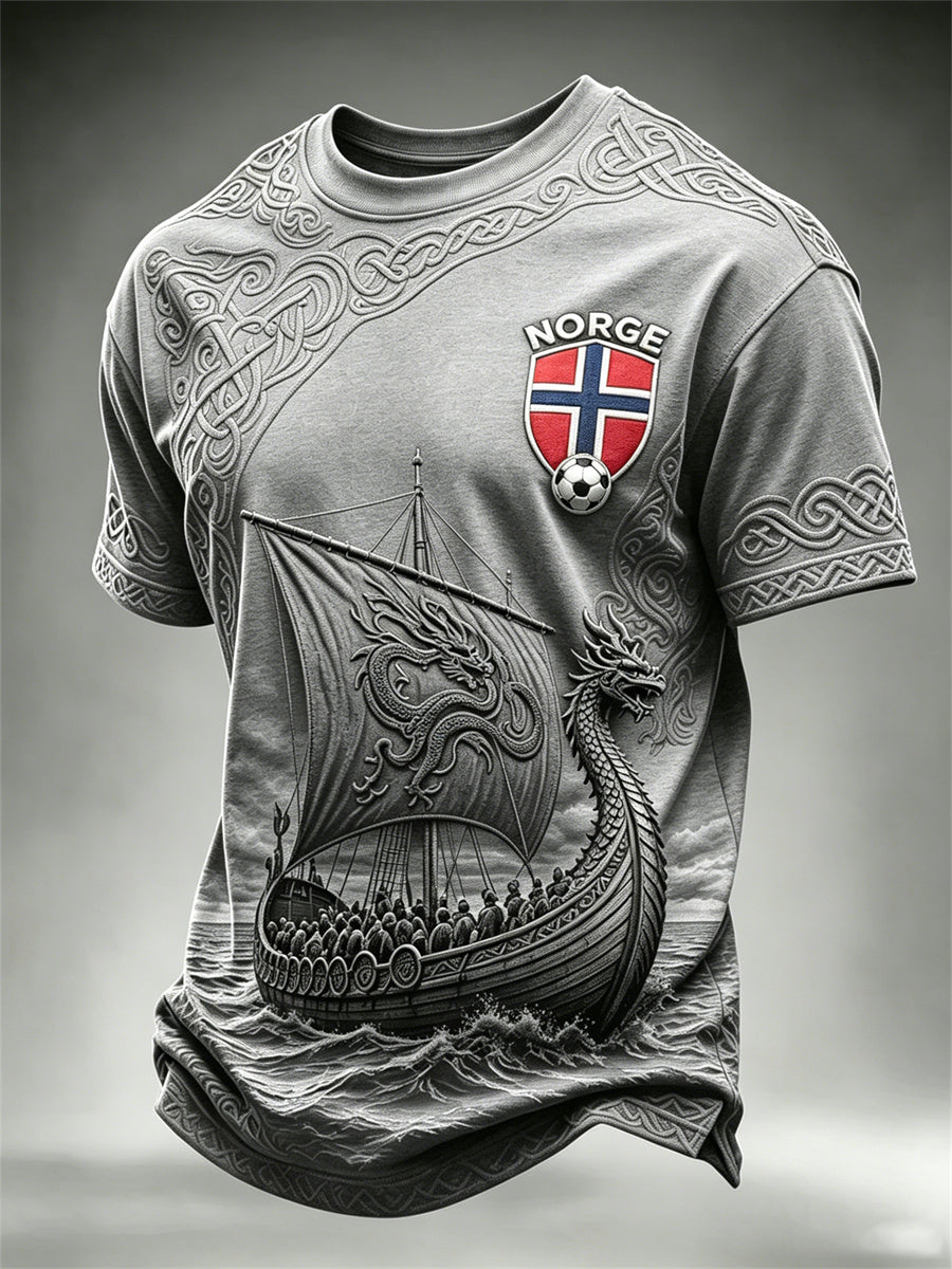 Menns Norge fotball Viking skip Celtic Knuter Skriv ut korte ermer t-skjorte