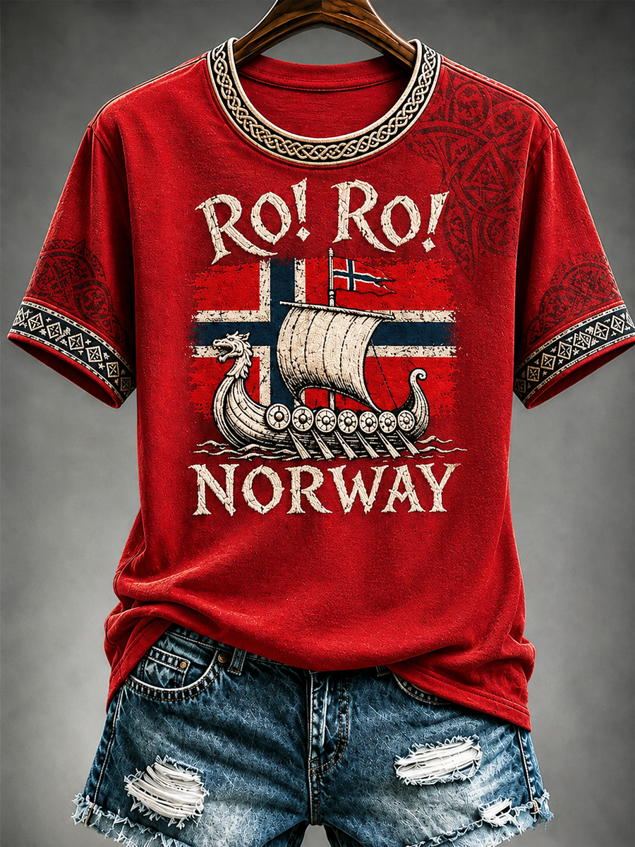 Kvinnenes Ro! Ro! Norge t-skjorte med korte ermer