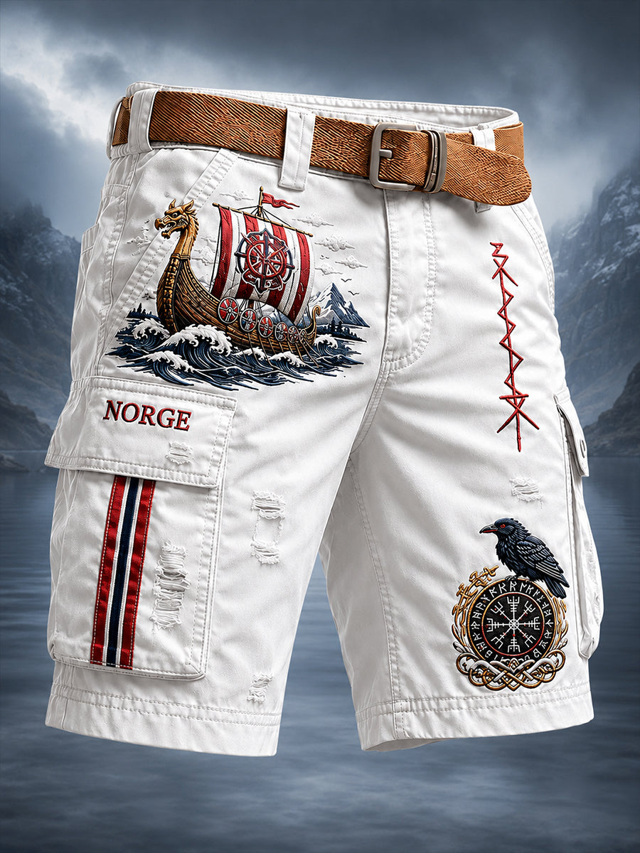 Retro Norge Viking Nordisk Stil Kunsttrykk Avslappede lastebukser