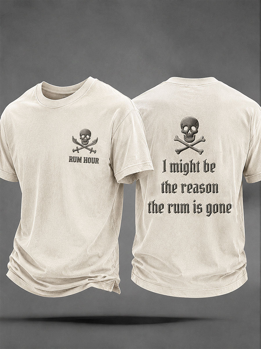 "Jag kan vara orsaken till att rom är borta" Fun Pirate Rum Casual Unisex T-shirt