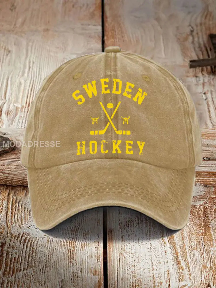 Svensk Ishockey tryckt Casual Unisex Caps Khaki / ONE