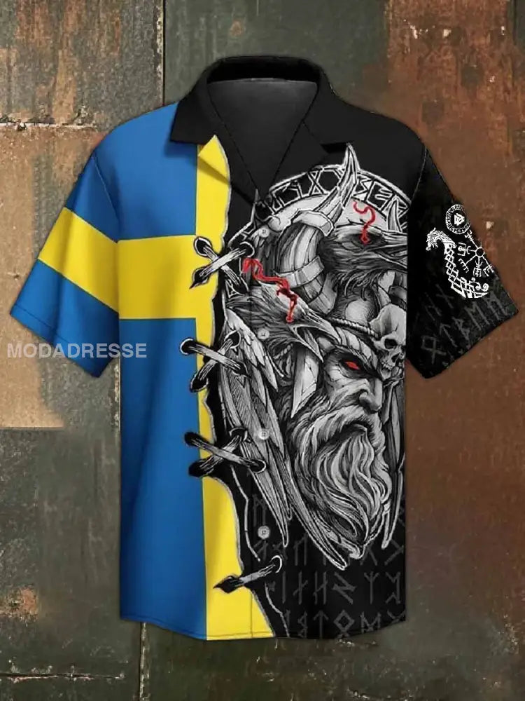 Svenska Kamouflage Viking Print Casual tröja För Män som bild / S