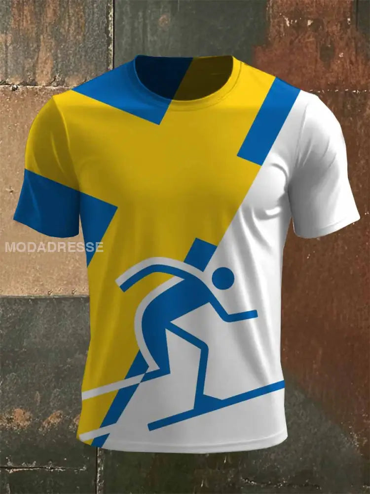Tryckt Vintage Fashion Loose kort ärm T-shirt som bild / S