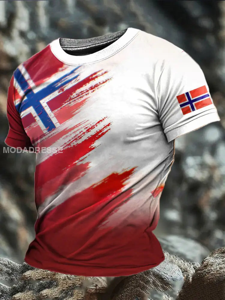 Trykt T-skjorte kvite / S