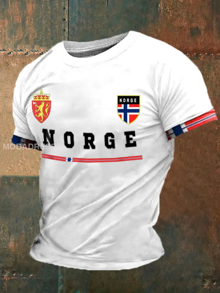 Trykt T-skjorte kvitt / S
