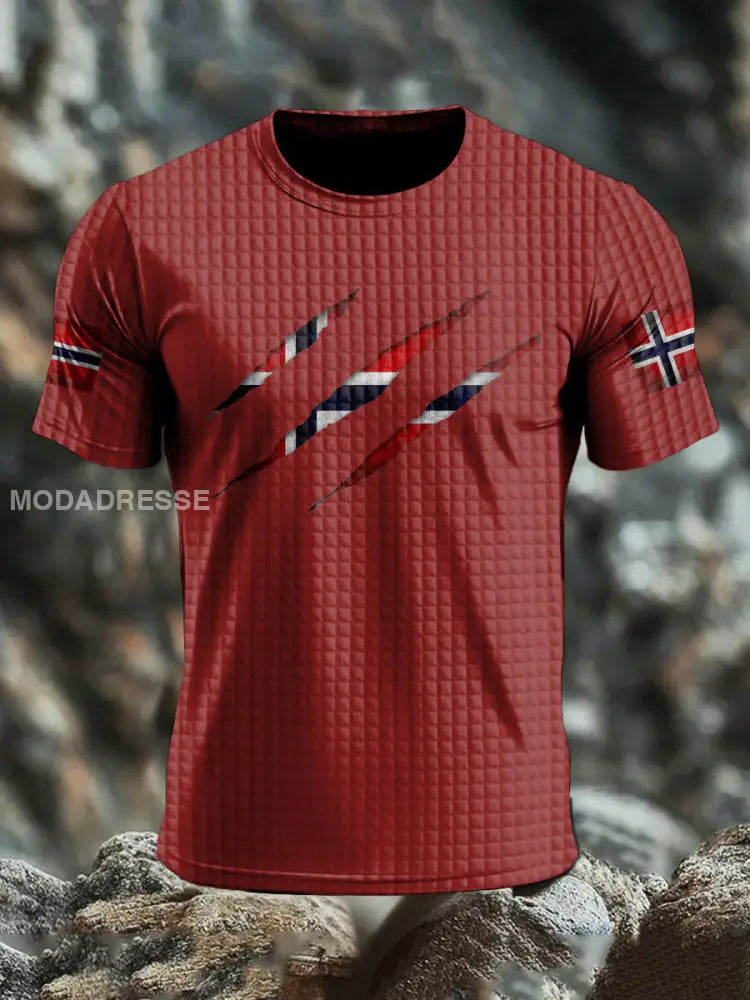 Trykt T-skjorte raud / S