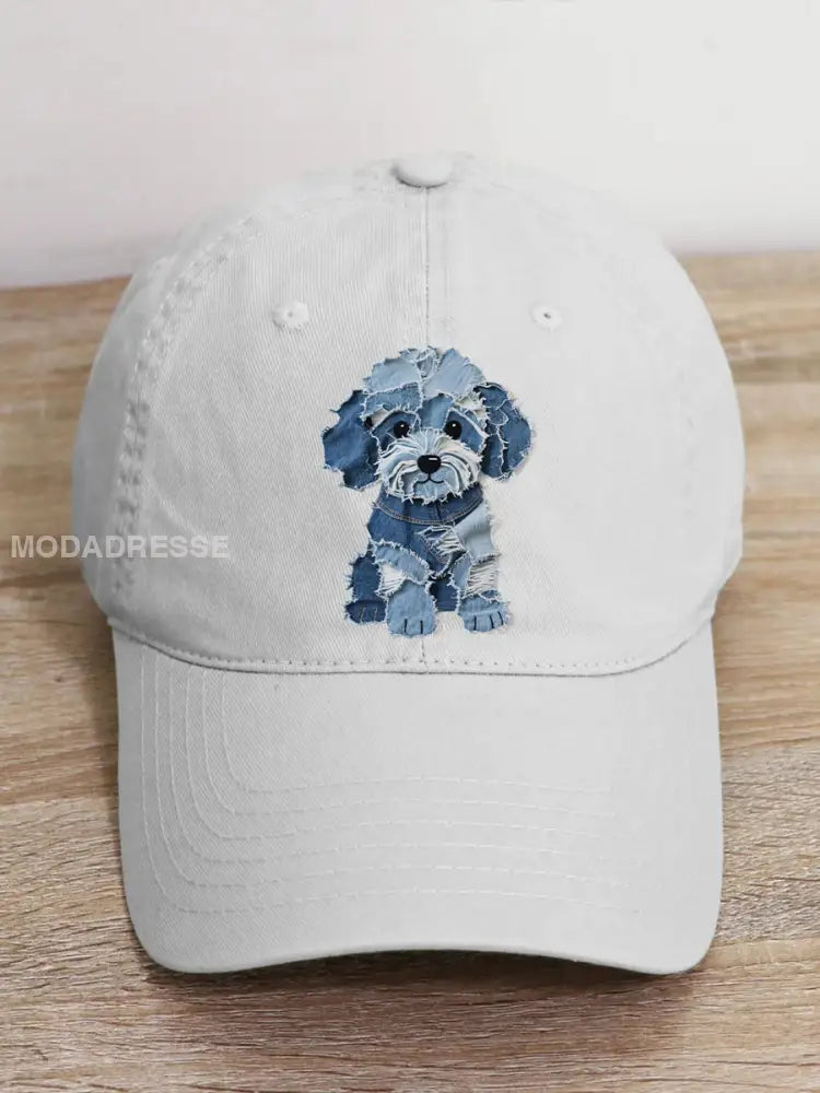 Unisex söta hund mönster mönster mönster konst hatt vitt / JM