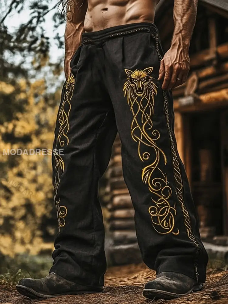 Vikingbyxor för män svart / S