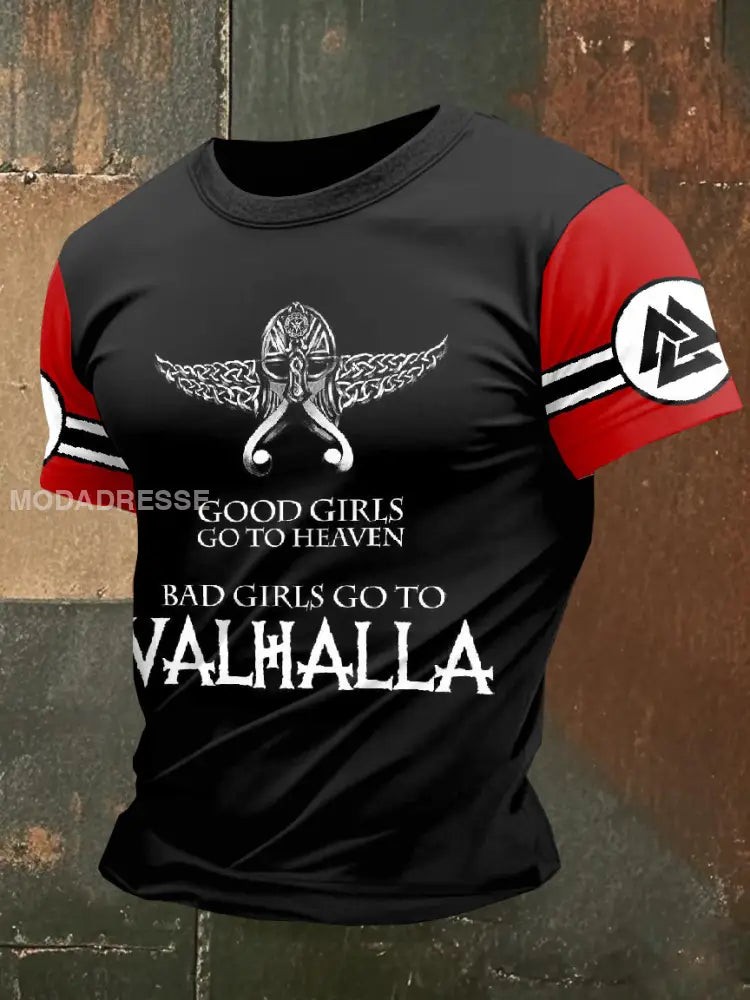 Vintage Norske Viking Valhalla Skriv ut T-Sirt som bilete / S