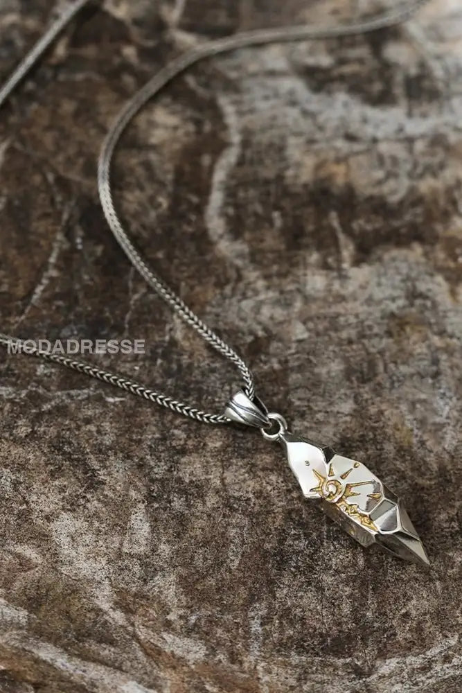 Vintage önskemål sten halsbandet Silver.