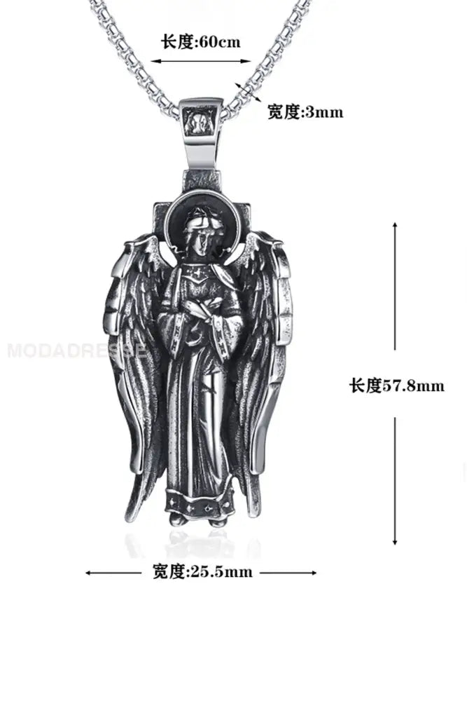 Vintage Redemption Bright Angel Wings Pendant halsbande stålfärg