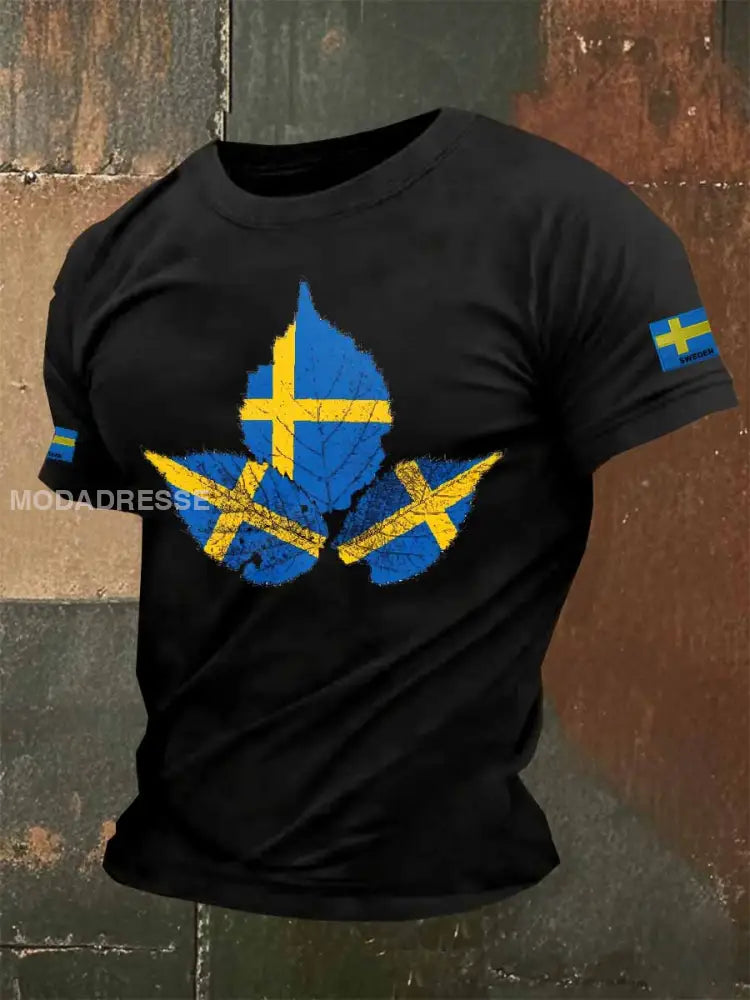 Vintage Svensk Dekorerad T-Shirt För Män som bild / S