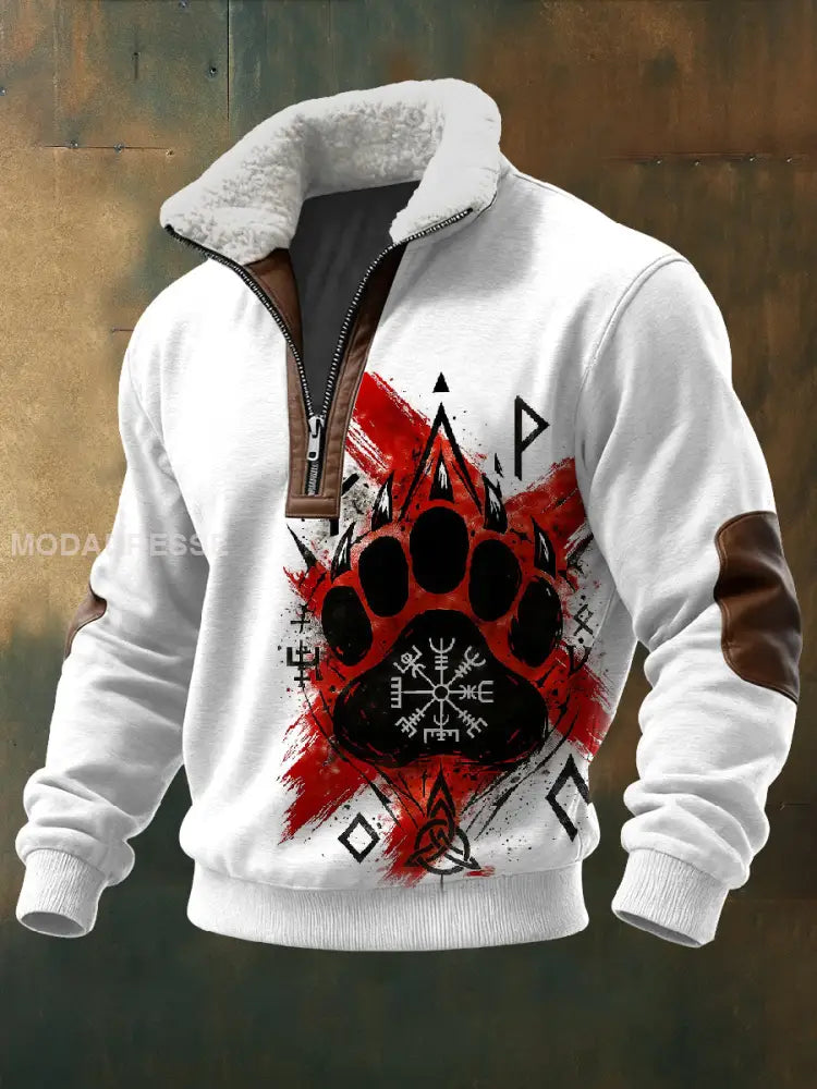 Vintage Viking Dragkedja Tröja För Män som bild / S