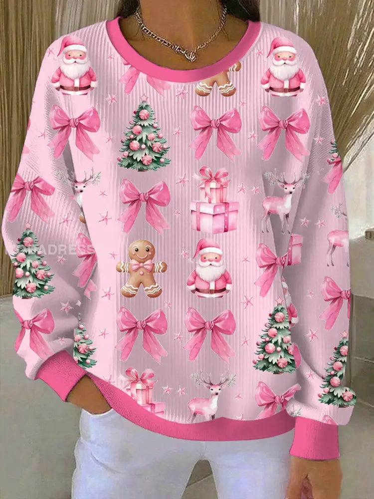 Women’s Merry Christmas sweatshirts Pink / S