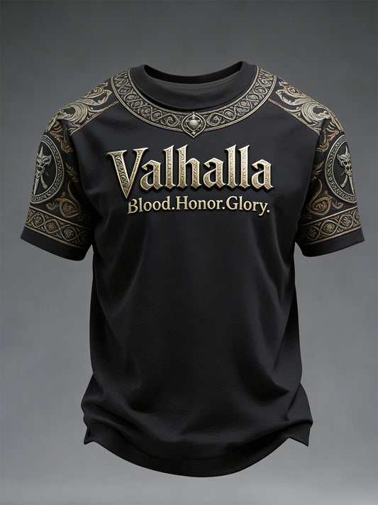 Mäns Viking-stil tryckt T-shirt