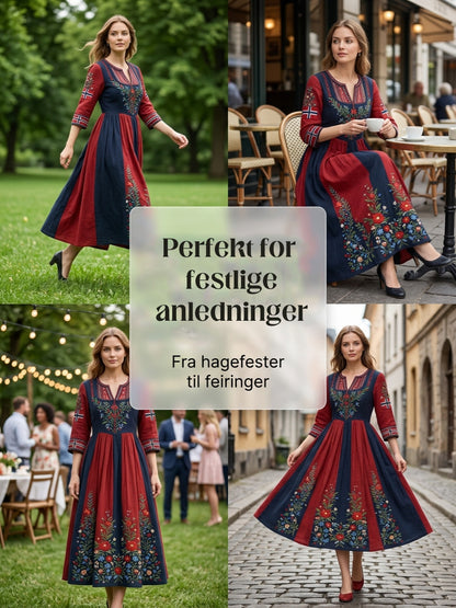 Kvinner Skandinavisk stil Norge kunst trykte kjoler