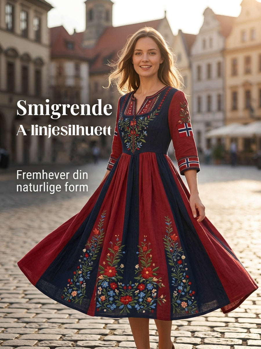 Kvinner Skandinavisk stil Norge kunst trykte kjoler