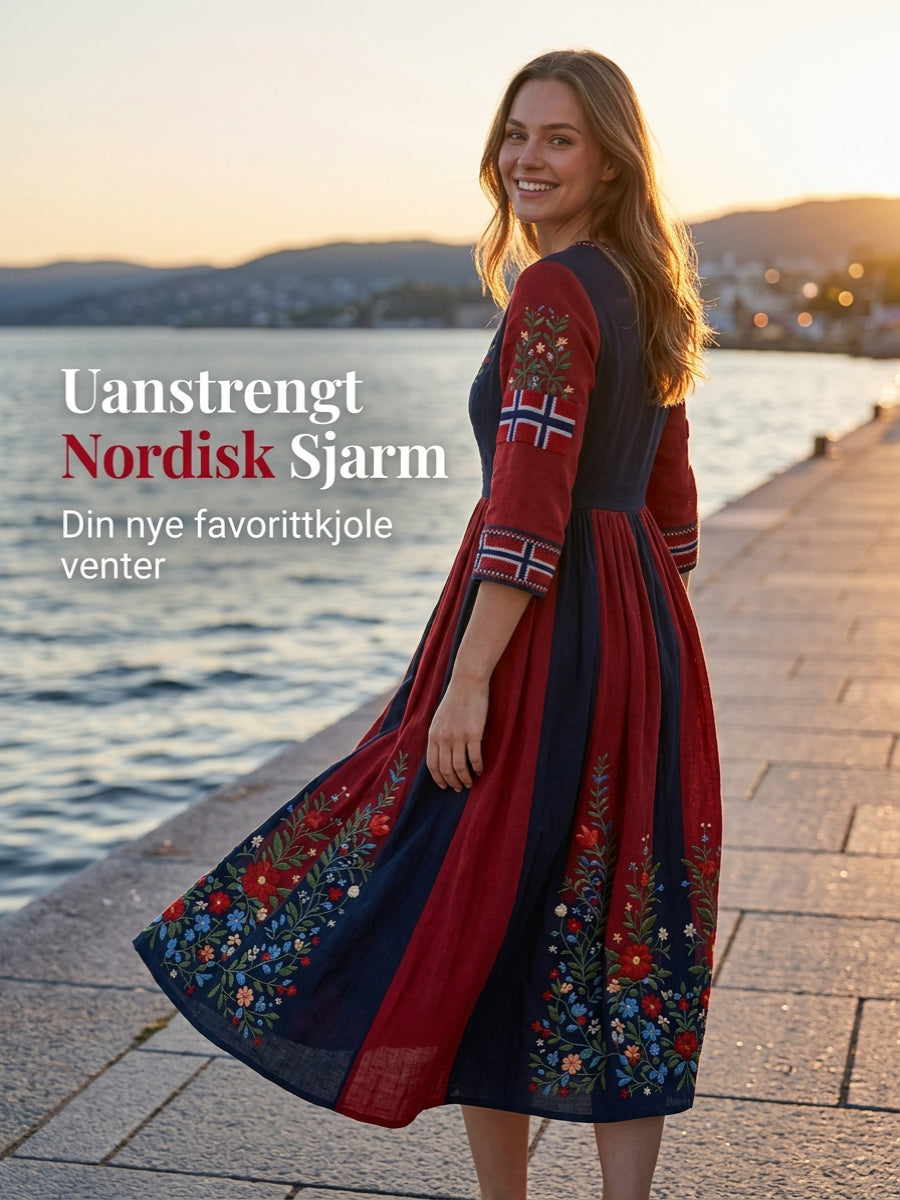 Kvinner Skandinavisk stil Norge kunst trykte kjoler