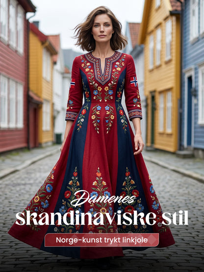 Kvinner Skandinavisk stil Norge kunst trykte kjoler
