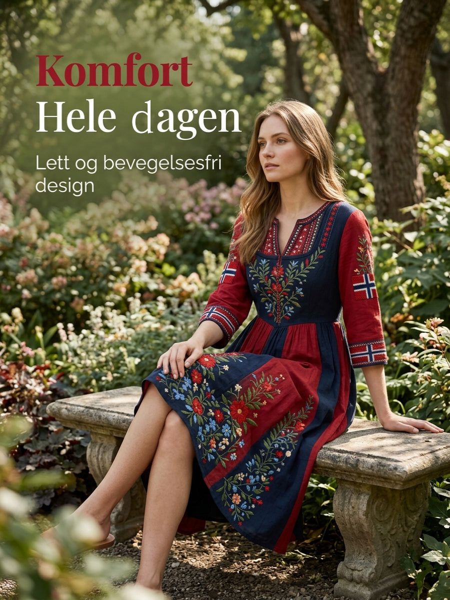 Kvinner Skandinavisk stil Norge kunst trykte kjoler