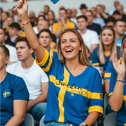 Dammtröja med tryckt mönster och v-ringning