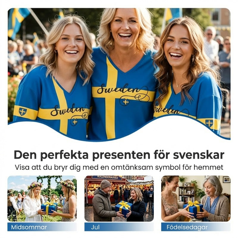 Dammtröja med tryckt mönster och v-ringning