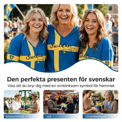 Dammtröja med tryckt mönster och v-ringning