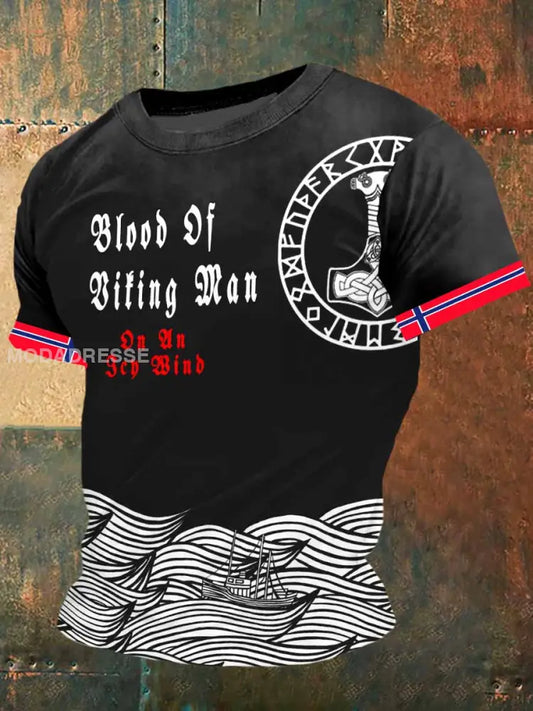 Blod fra vikingemenn trykk på korte ermet S