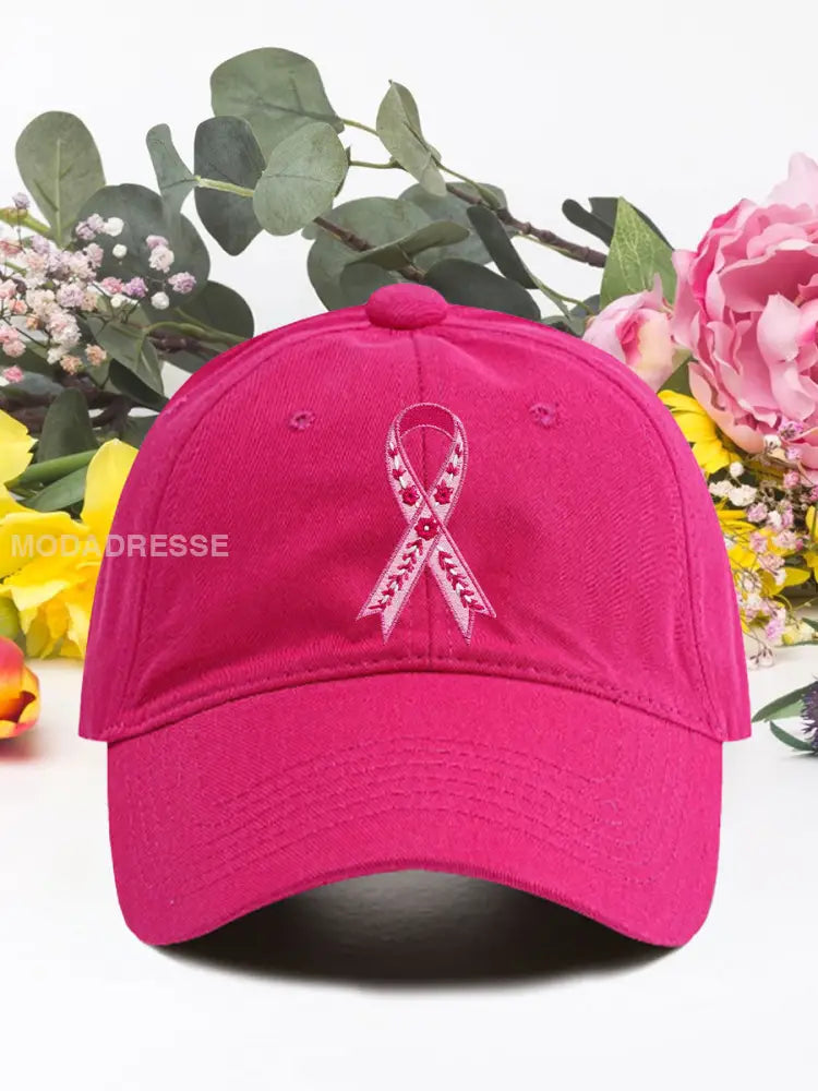 Bröstcancer rosa band unisex hatta rosröd / ONE