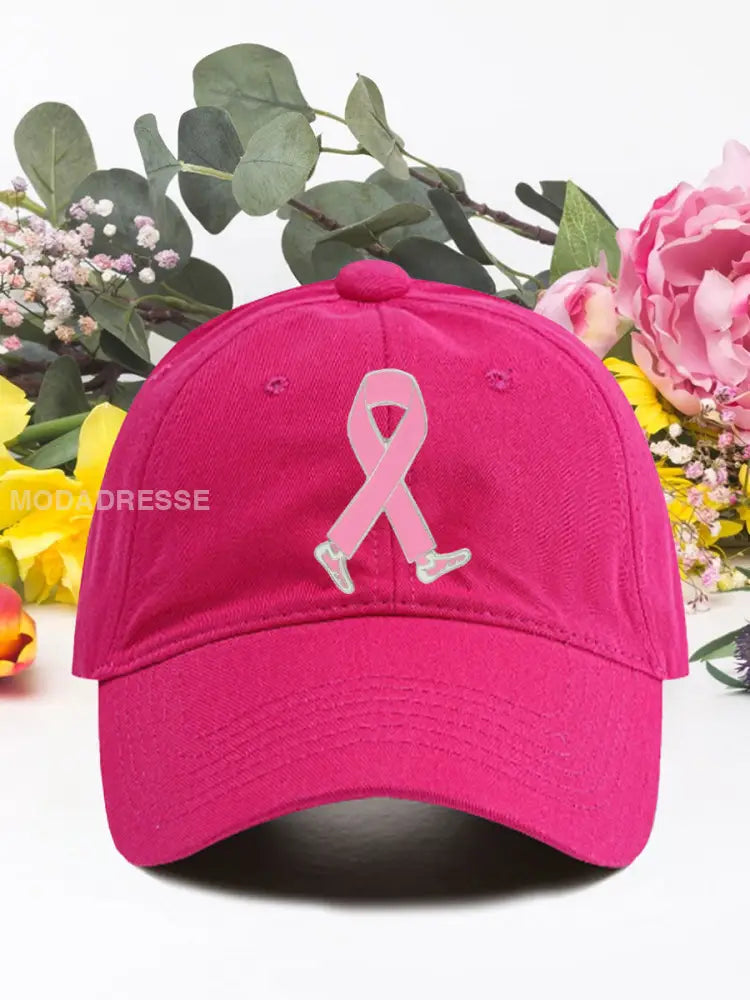 Bröstcancer rosa band unisex hatta rosröd / ONE