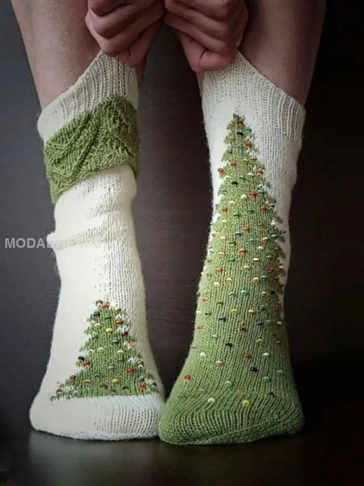 Christmas tree unisex socks As picture / ONE