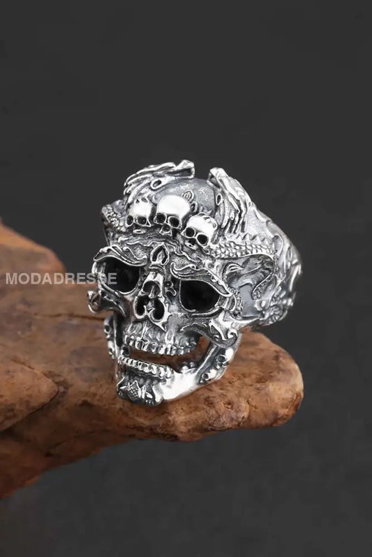 Gothic Punk Skull Ringe silver / JM