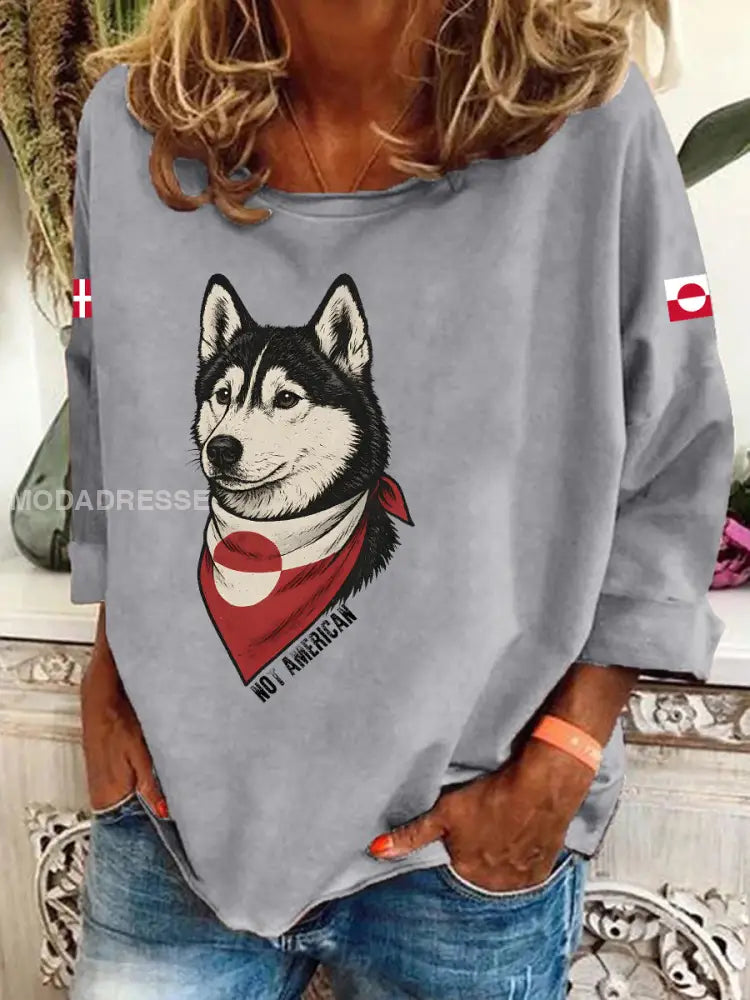 Grønland hund langærme T-shirt grå / S