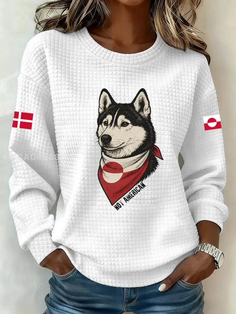 Grønlands hunde-sweatshirt hvid / S