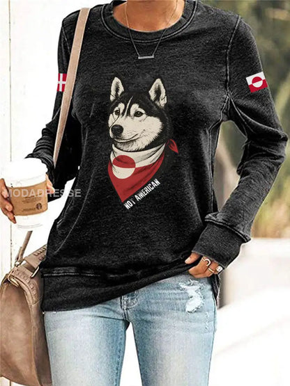 Grønlands hunde-sweatshirt sort / S