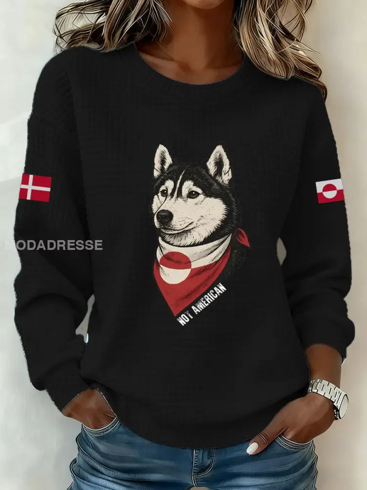Grønlands hunde-sweatshirt sort / S